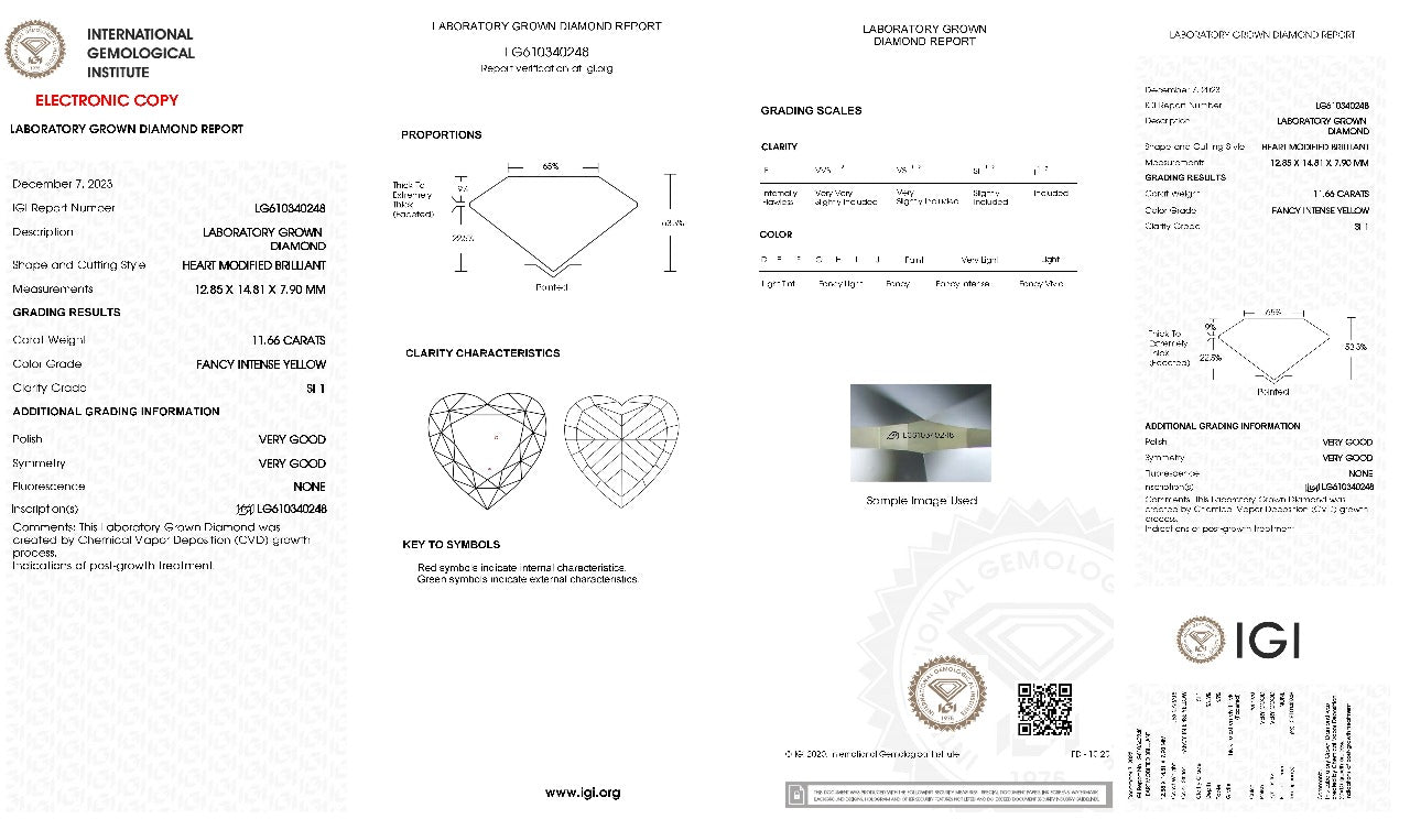11.66 Carats Yellow Sunlight