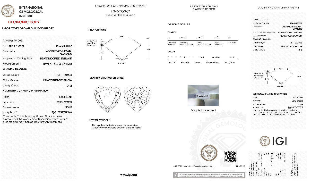 13.11 Carats Golden Heart