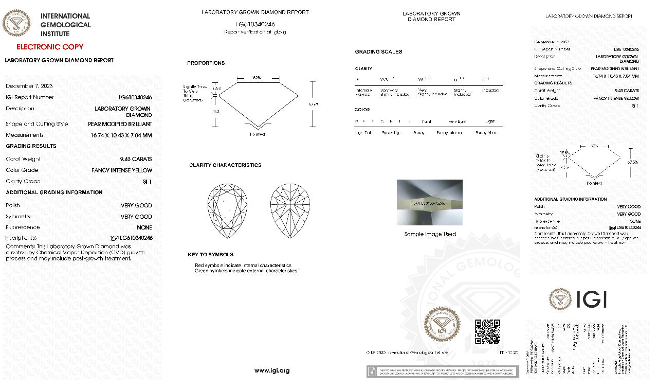 9.43 Carats Yellow Scintillation
