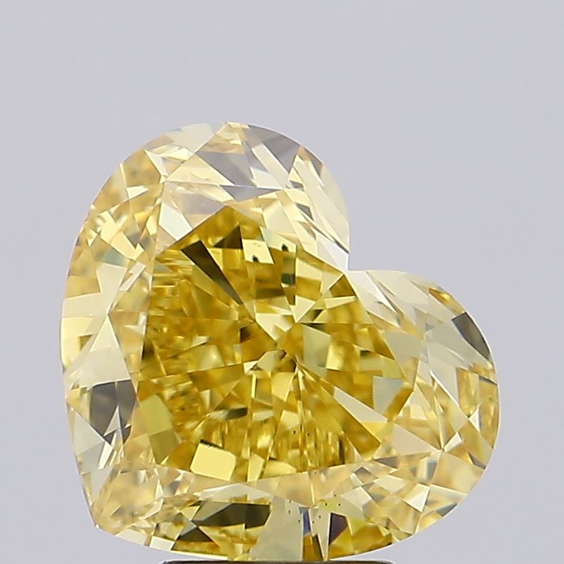 5.62 Carats Yellow Sparkling Heart